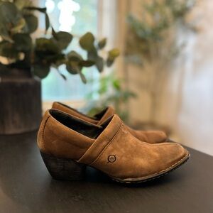 Børn genuine leather square toe slide on western chunky heel ankle boots